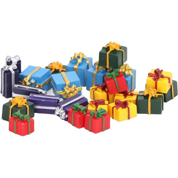 Mini Scatole Regalo Natalizie in Resina per Casa delle Bambole 1:12 25 Pezzi Colorati