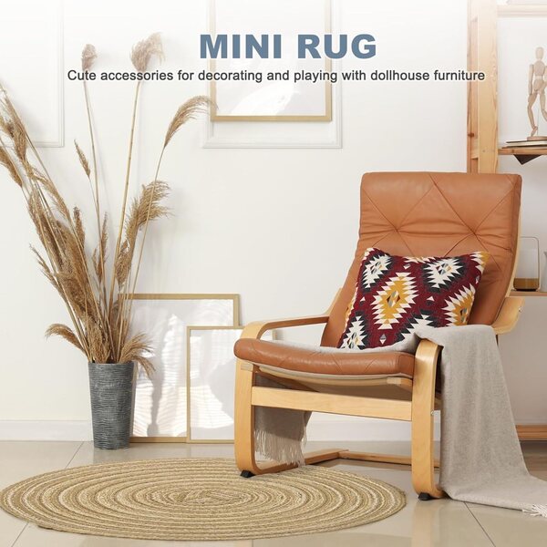 QUARKZMAN Tappeto Miniatura 7.24" in Poliestere Beige per Casa delle Bambole 1:12