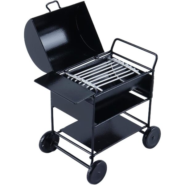 1/12 Miniatur-Grill mit Ofen und Eisenwagen für Puppenhaus