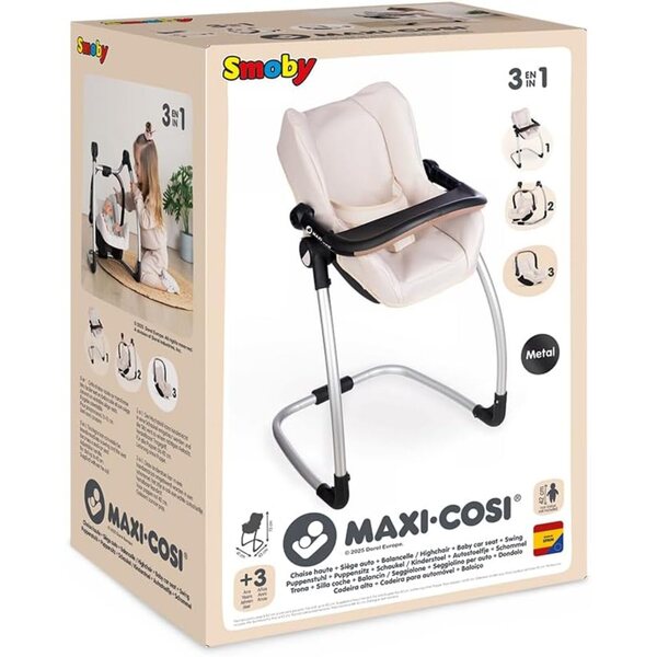 Smoby Maxi-COSI 3 in 1 Beige für Puppen bis 42 cm – Nachahmungsspiel ab 3 Jahren