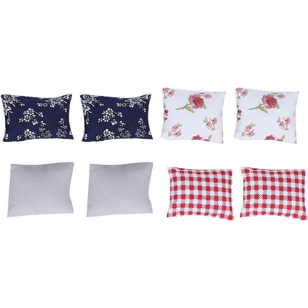 Naroote Set 8 Cuscini Miniatura per Casa delle Bambole 1:12 Motivi Blu e Grigio