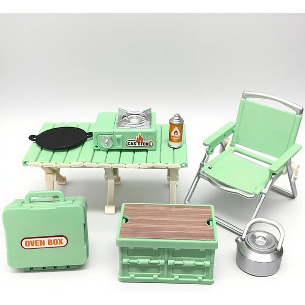 8-teiliges Miniatur-Campingausrüstungsset für Puppenhaus-Dioramen