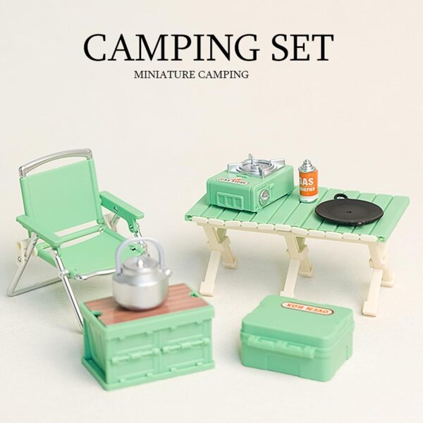 8-teiliges Miniatur-Campingausrüstungsset für Puppenhaus-Dioramen