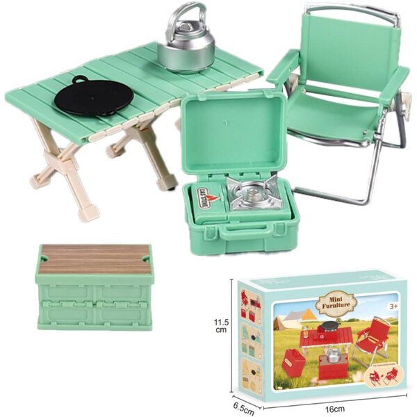 8-teiliges Miniatur-Campingausrüstungsset für Puppenhaus-Dioramen