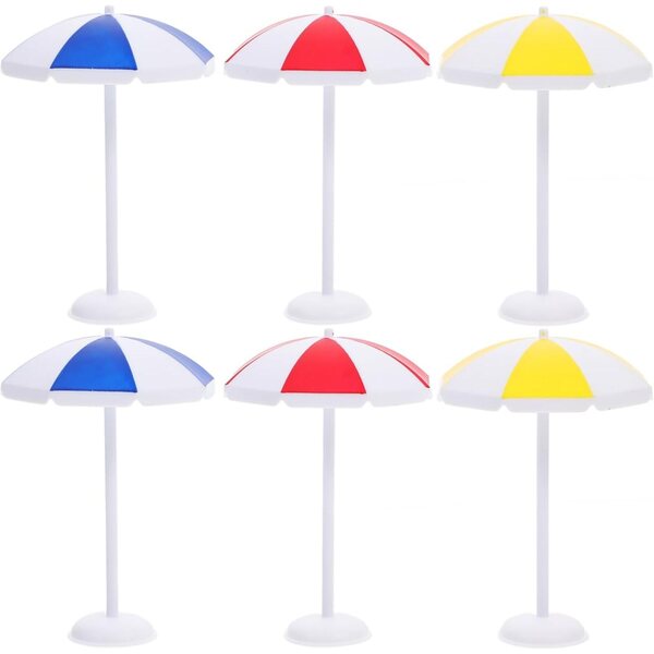 INOOMP Mini Parasol Spiaggia 6 pezzi per Casa Bambole e Scenari Miniature