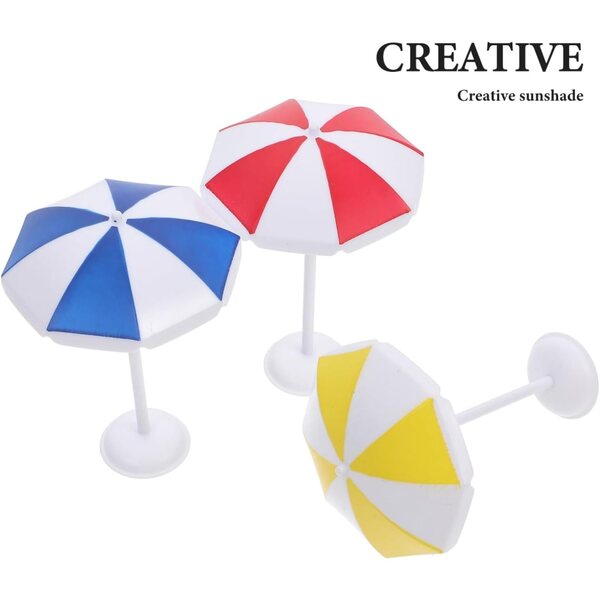 INOOMP Mini Parasol Spiaggia 6 pezzi per Casa Bambole e Scenari Miniature