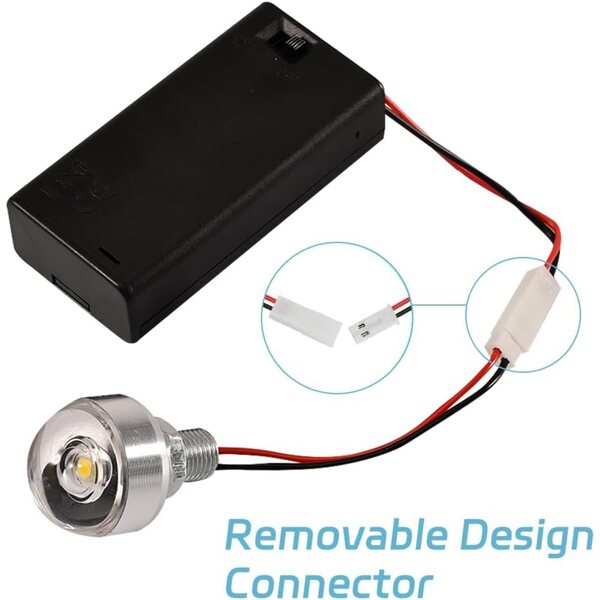 Set mit 2 gelben Mini-LED-Lampen 3 V für Puppenhaus mit AA-Batterie-Unterstützung