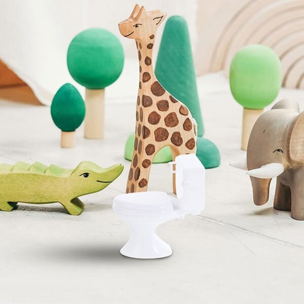 Set 4 Mini Toilettes Realistiche per Casa delle Bambole Accessori Decorativi