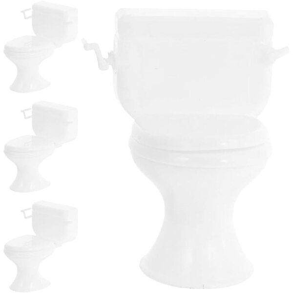 Set 4 Mini Toilettes Realistiche per Casa delle Bambole Accessori Decorativi