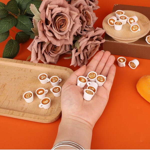 Tinoaly 40 mini tazzine da caffè in resina per decorazioni e gioielli 2,3x1,8x1,4 cm