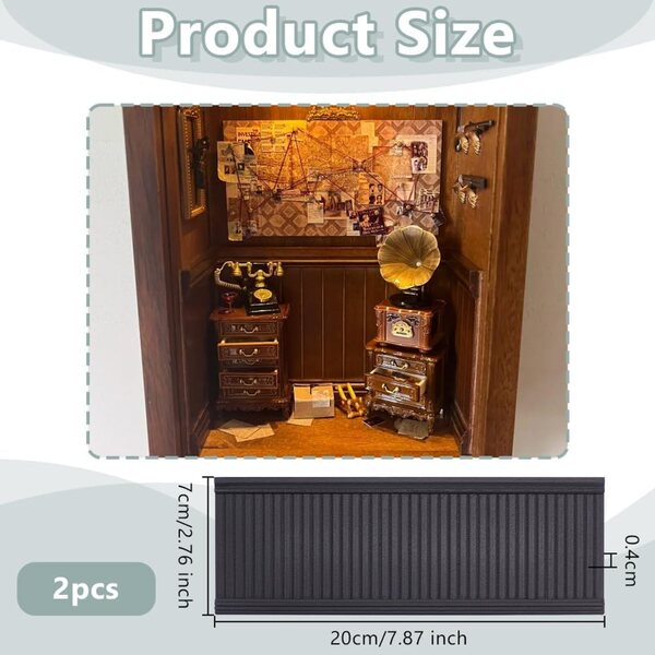 OLYCRAFT 2 Pannelli Mini Wainscoting 200x70x4mm Decorazione Interna Miniature
