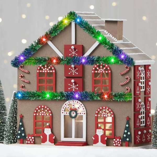 Guirlande luminosa LED miniatura per casa delle bambole, 4 pezzi decorazione natalizia