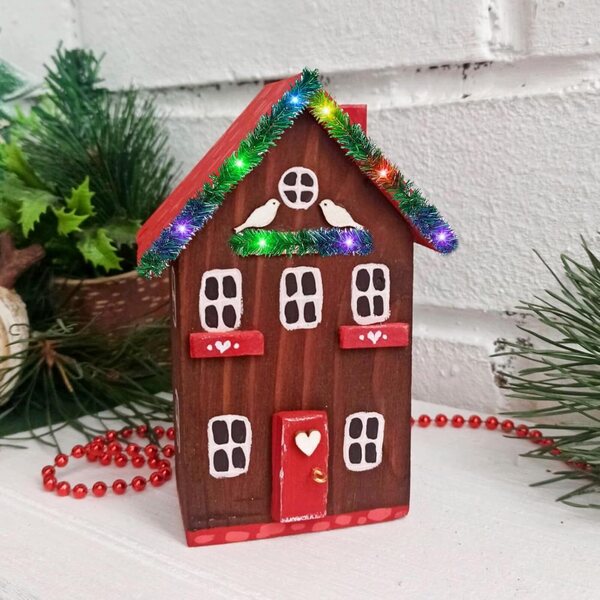 Guirlande luminosa LED miniatura per casa delle bambole, 4 pezzi decorazione natalizia