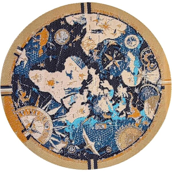 Tappeto rotondo miniatura Mappa Mondo celeste per casa delle bambole 1:12