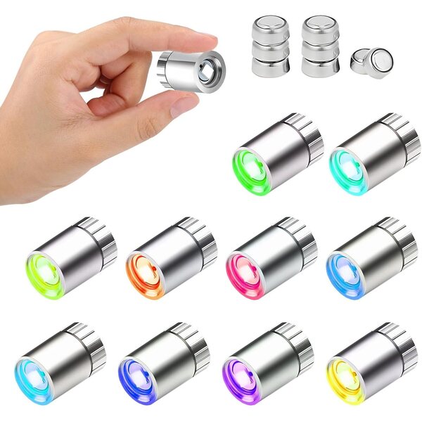 Set 10 Mini Lampade LED Colorate con Batteria e Nastro Adesivo per Casa delle Bambole
