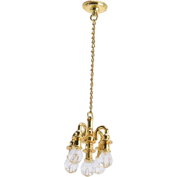 Acouto Mini-Puppenhauslampe aus Legierung, realistisches Golddesign