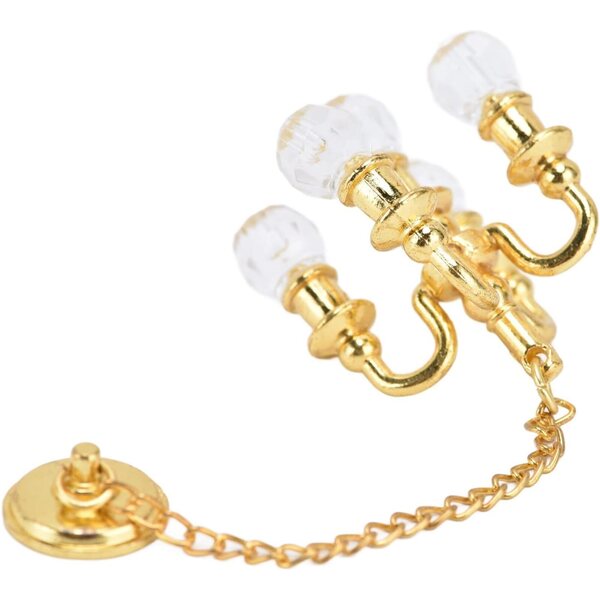 Acouto Mini-Puppenhauslampe aus Legierung, realistisches Golddesign