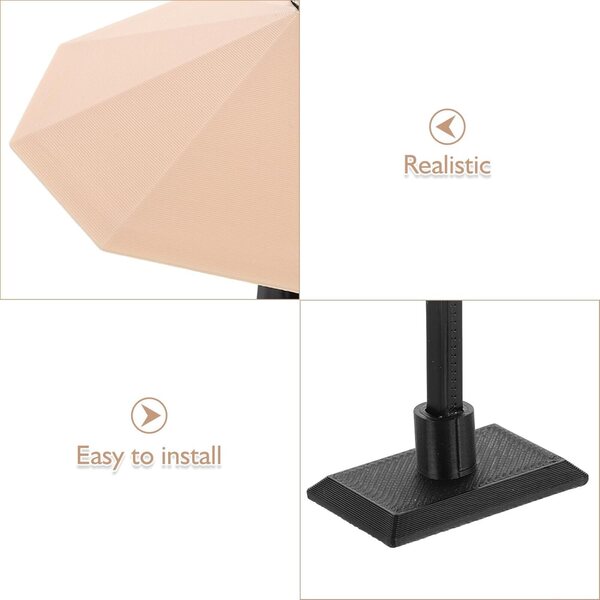 Mini Parasol da Giardino Beige 12,5 cm Resistente per Casa delle Bambole e Terrari