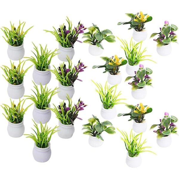 Set 20 Piantine Miniature di Bonsaï in Plastica per Casa delle Bambole e Decorazioni