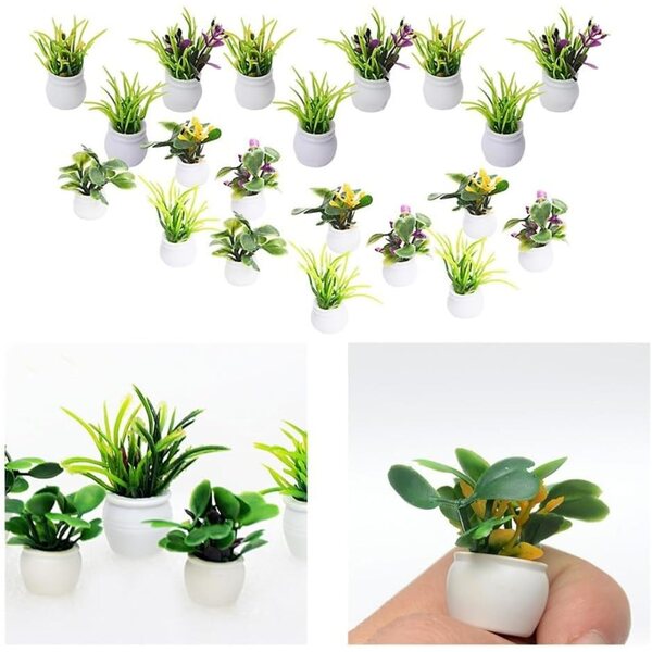 Set 20 Piantine Miniature di Bonsaï in Plastica per Casa delle Bambole e Decorazioni