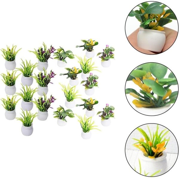 Set 20 Piantine Miniature di Bonsaï in Plastica per Casa delle Bambole e Decorazioni
