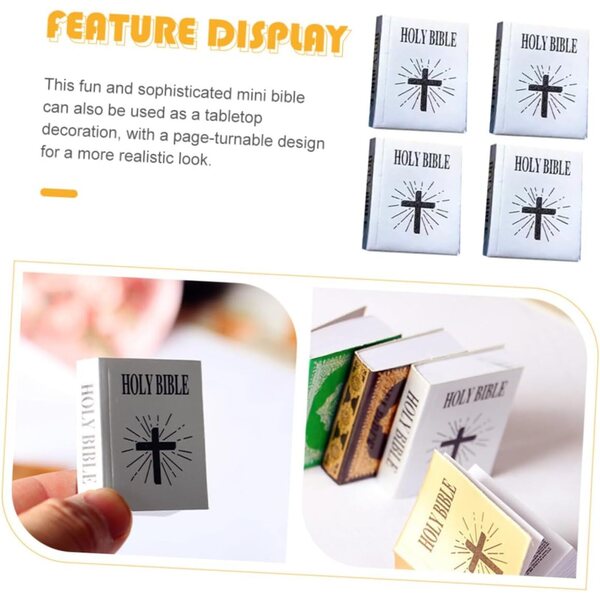 Set 4 Mini Bible in carta per casa delle bambole - Decorazioni Miniature LRXIYODE