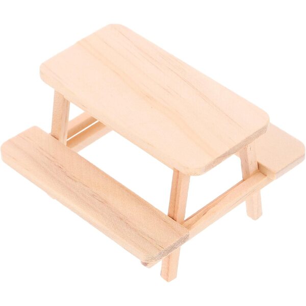 NOLITOY Tavolo Picnic Miniatura in Legno Naturale Arredo per Casa delle Bambole