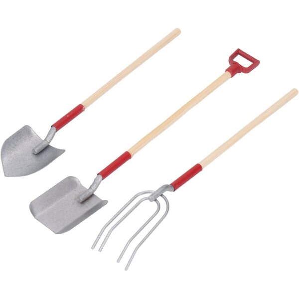 Set Miniature Attrezzi da Giardino per Casa delle Bambole in Legno e Metallo