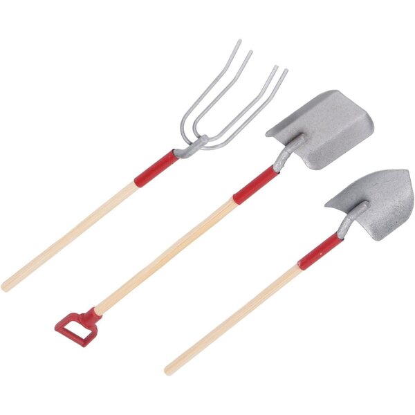 Set Miniature Attrezzi da Giardino per Casa delle Bambole in Legno e Metallo