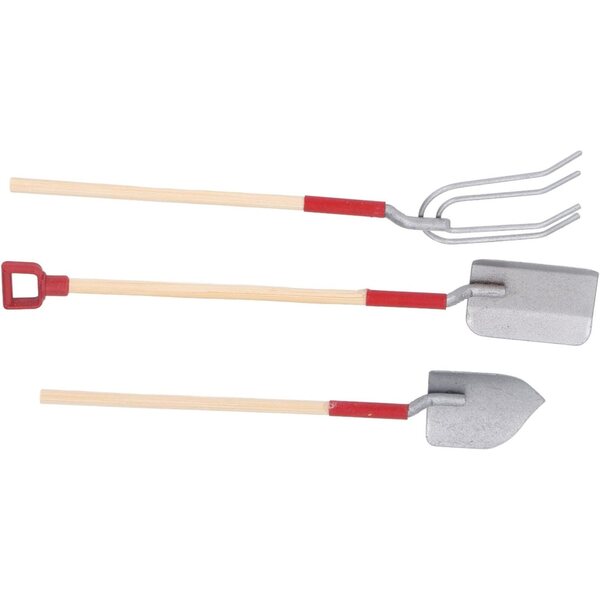 Set Miniature Attrezzi da Giardino per Casa delle Bambole in Legno e Metallo