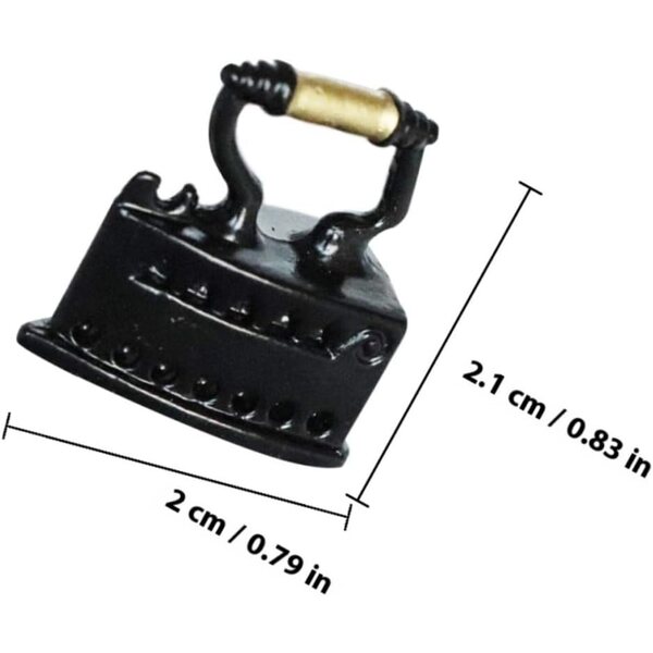 Mini ferro da stiro vintage nero per decorazioni e cucito fai-da-te