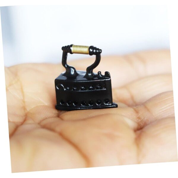 Mini ferro da stiro vintage nero per decorazioni e cucito fai-da-te