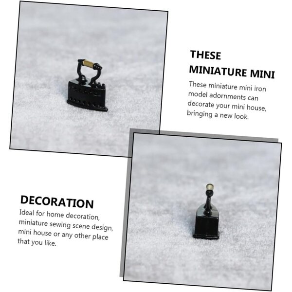 Mini ferro da stiro vintage nero per decorazioni e cucito fai-da-te