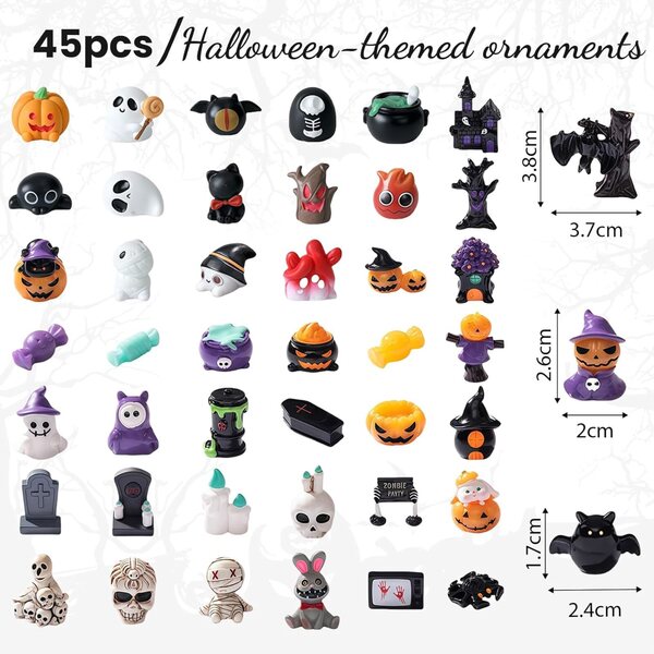 Yamobi Ghosts Mini Resina Halloween 45pz - Figurine Fantasmi e Zucche Miniature