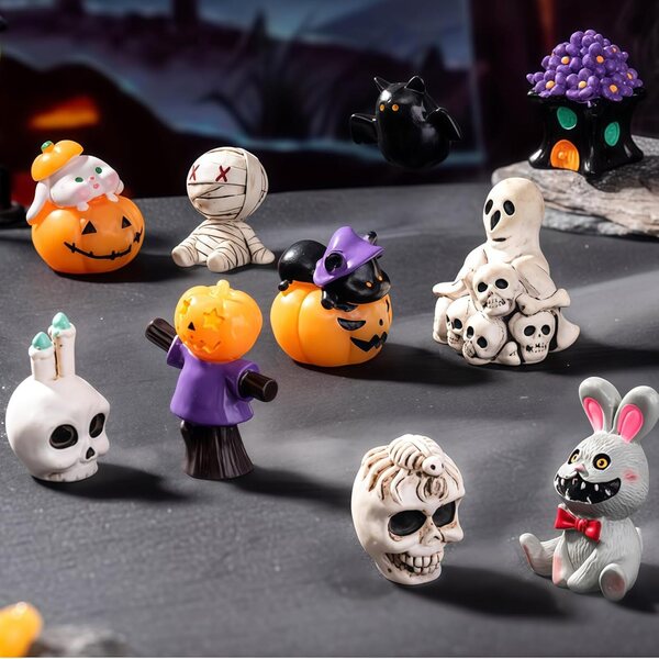 Yamobi Ghosts Mini Resina Halloween 45pz - Figurine Fantasmi e Zucche Miniature