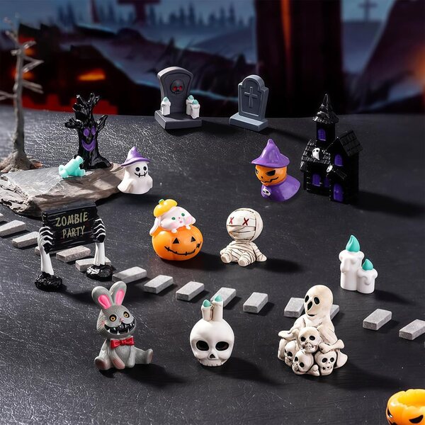 Yamobi Ghosts Mini Resina Halloween 45pz - Figurine Fantasmi e Zucche Miniature