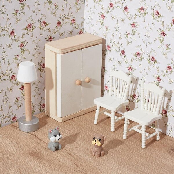 OLYCRAFT 3 Stück Miniatur-Tapete 1:12 Blumen selbstklebend für DIY-Puppenhäuser