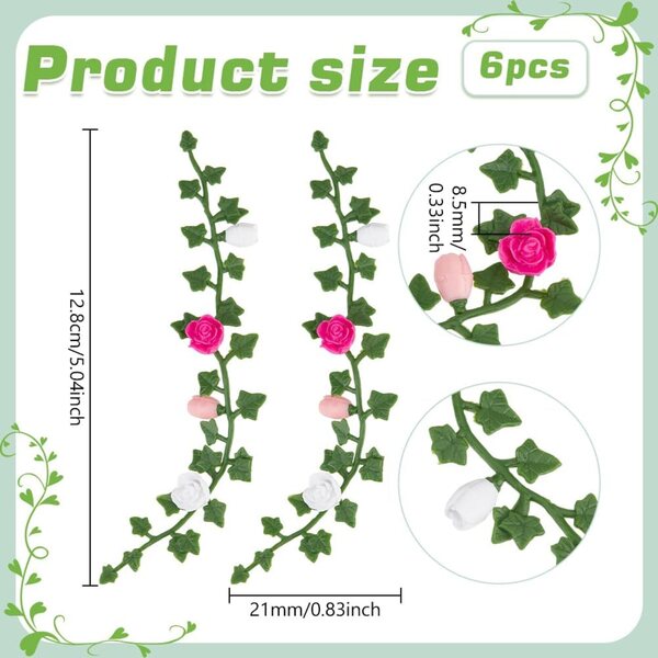 PH PandaHall 6 Weinberge, künstliche Blumen, Miniaturen für Mikrolandschaften und Puppenhäuser