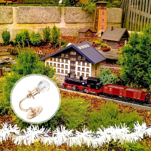 Mini-Wandlampen 1:12 OSALADI – Set mit 2 Lichtern für Puppenhaus aus goldenem Metall