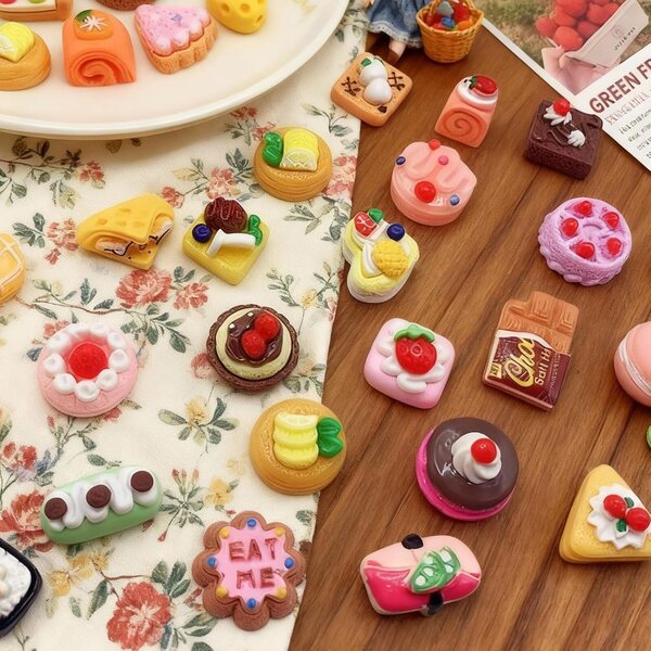 Set 50 alimenti e bevande miniatura 1:12 per casa delle bambole in resina