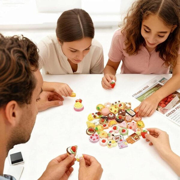 Set 50 alimenti e bevande miniatura 1:12 per casa delle bambole in resina