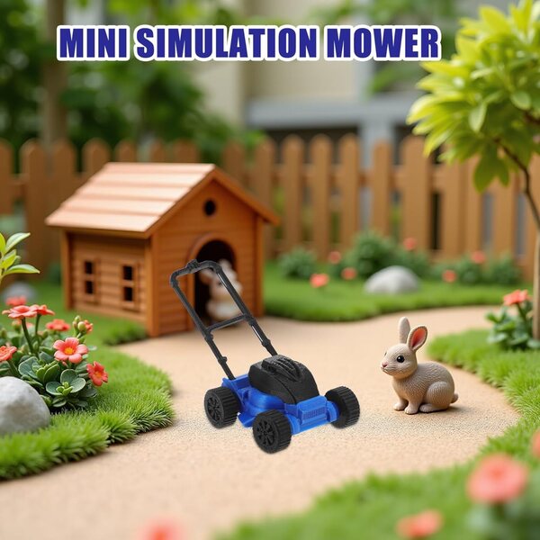 Gatuida Mini-Tondeuse für Puppenhaus, Set mit 2 Lernspielzeugen aus Kunststoff
