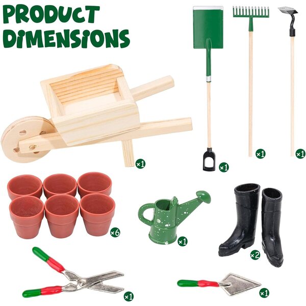 Kit Giardino Lutin 14 Pezzi Accessori Miniature per Natale e Decorazioni Bambini