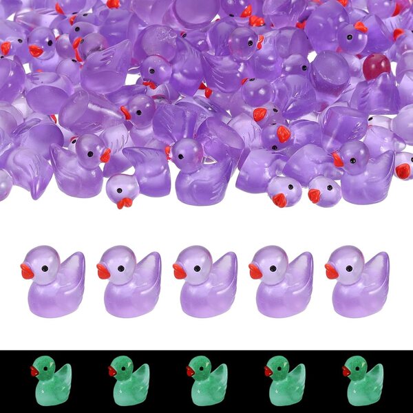 Canards miniatures luminescent in resina viola scuro - 120 pezzi per decorazioni creative