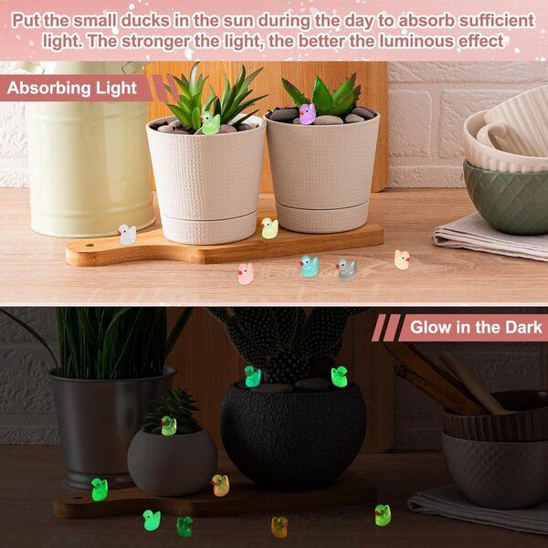 Canards miniatures luminescent in resina viola scuro - 120 pezzi per decorazioni creative