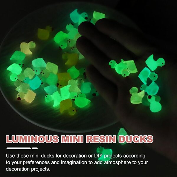 Canards miniatures luminescent in resina viola scuro - 120 pezzi per decorazioni creative