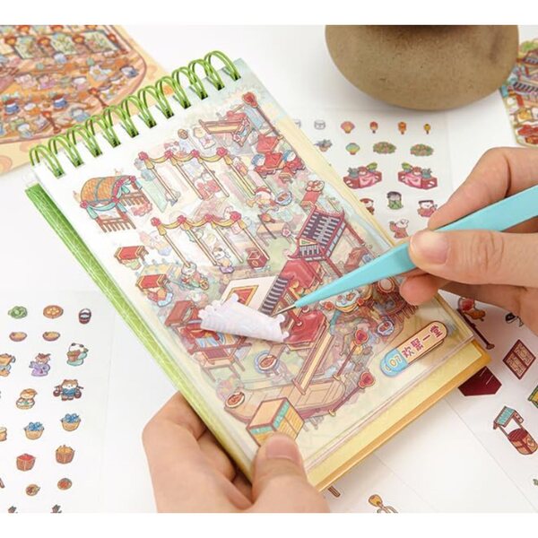 Libro di adesivi miniatura tema World Series per casa delle bambole - 10 adesivi moderni