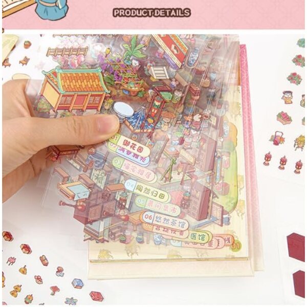 Libro di adesivi miniatura tema World Series per casa delle bambole - 10 adesivi moderni