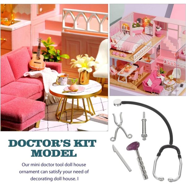 Besportble Doctor Miniatur-Set, realistisches Zubehör für Puppenhäuser, 2,3 cm