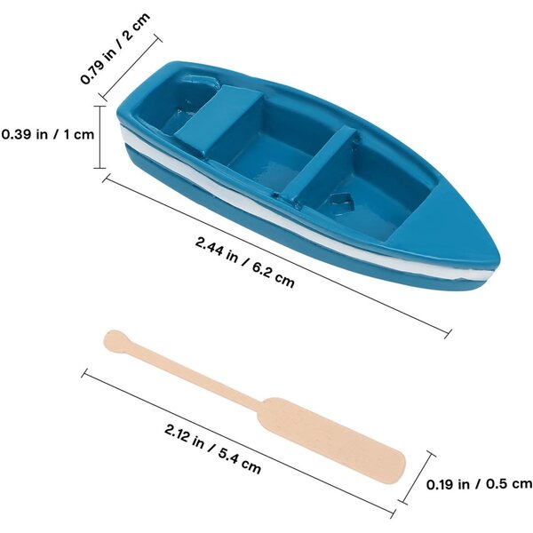 Set mit 6 realistischen Mini-Bateaux aus Holz mit nautischen Dekorationen, perfekt für die Einrichtung